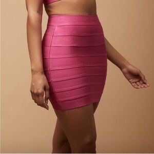 Hervé Léger x Forever 21 collection, bandage‎ mini skirt size medium pink